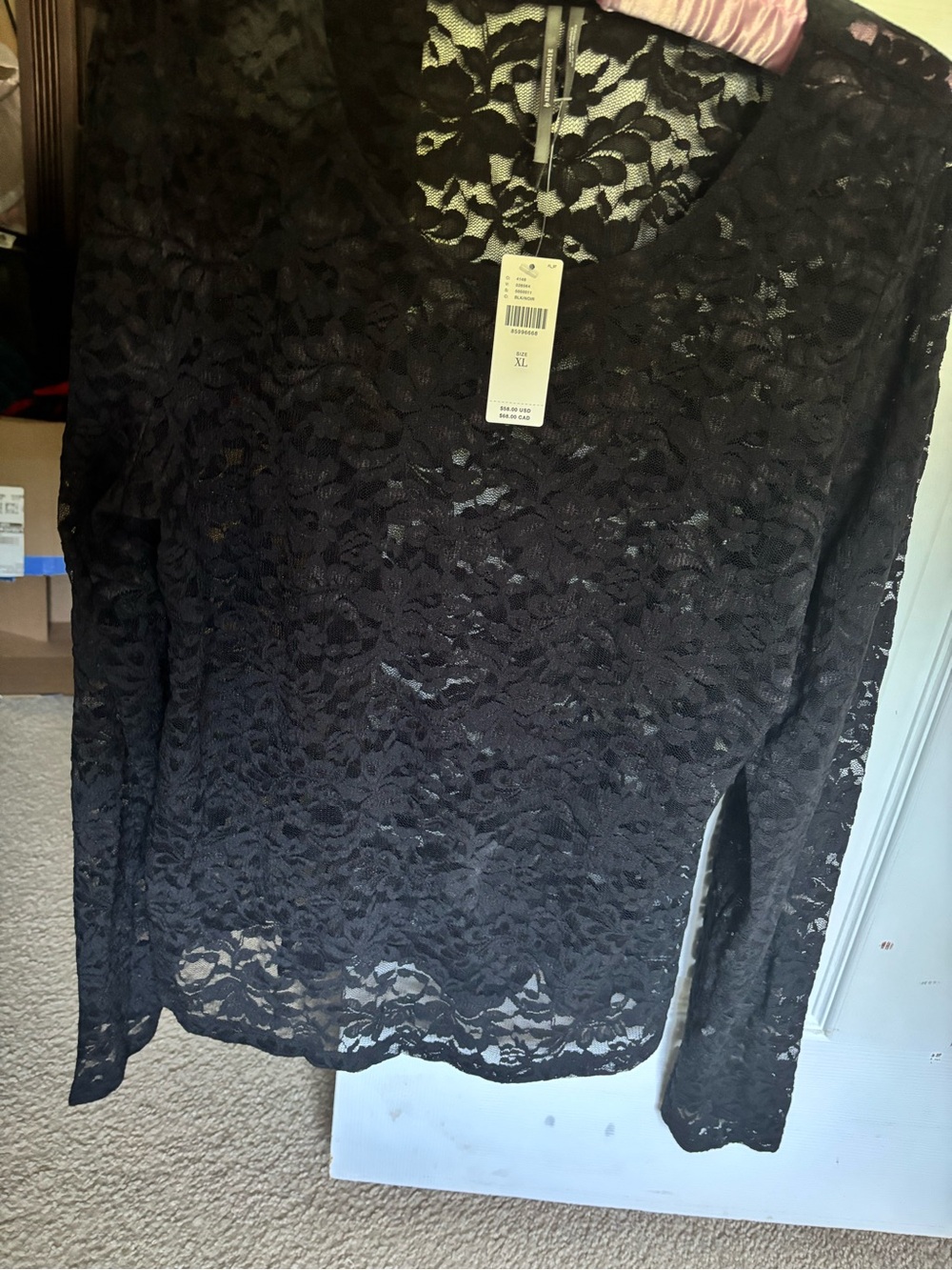 Anthropologie Black Lace Long-Sleeve Women's Top - Classic Feminine Style